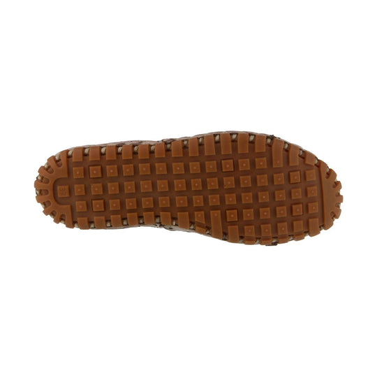 Brown lugged shoe sole with square tread pattern and size mark 37