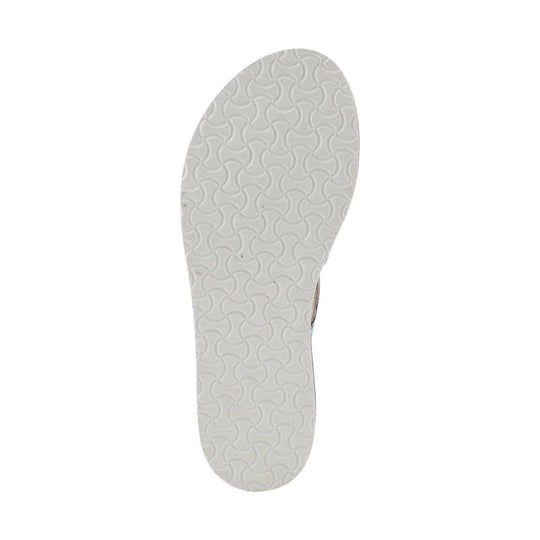 White sandal outsole with a textured tread pattern