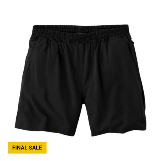 Black athletic shorts with an elastic waistband and a FINAL SALE label