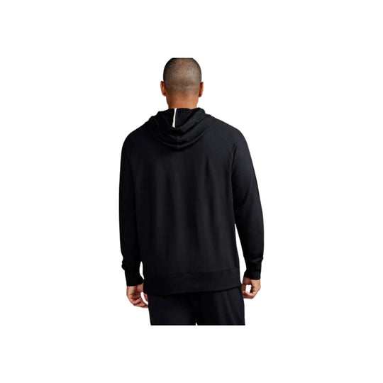 Black hooded sweatshirt shown from the back