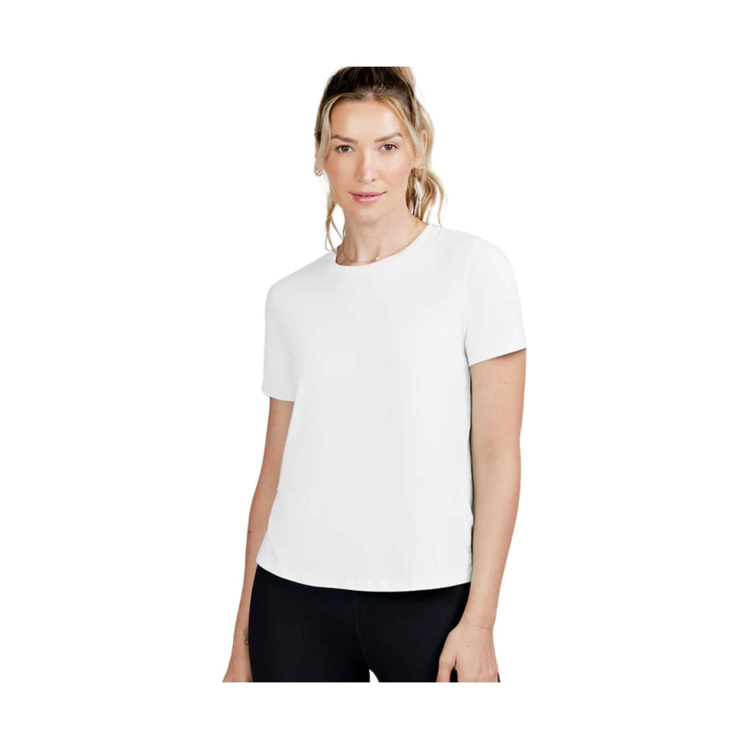 White short-sleeve crewneck tee with a relaxed fit