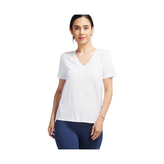 Tasc Women's All Day V - Neck Top - White - Lenny's Shoe & Apparel