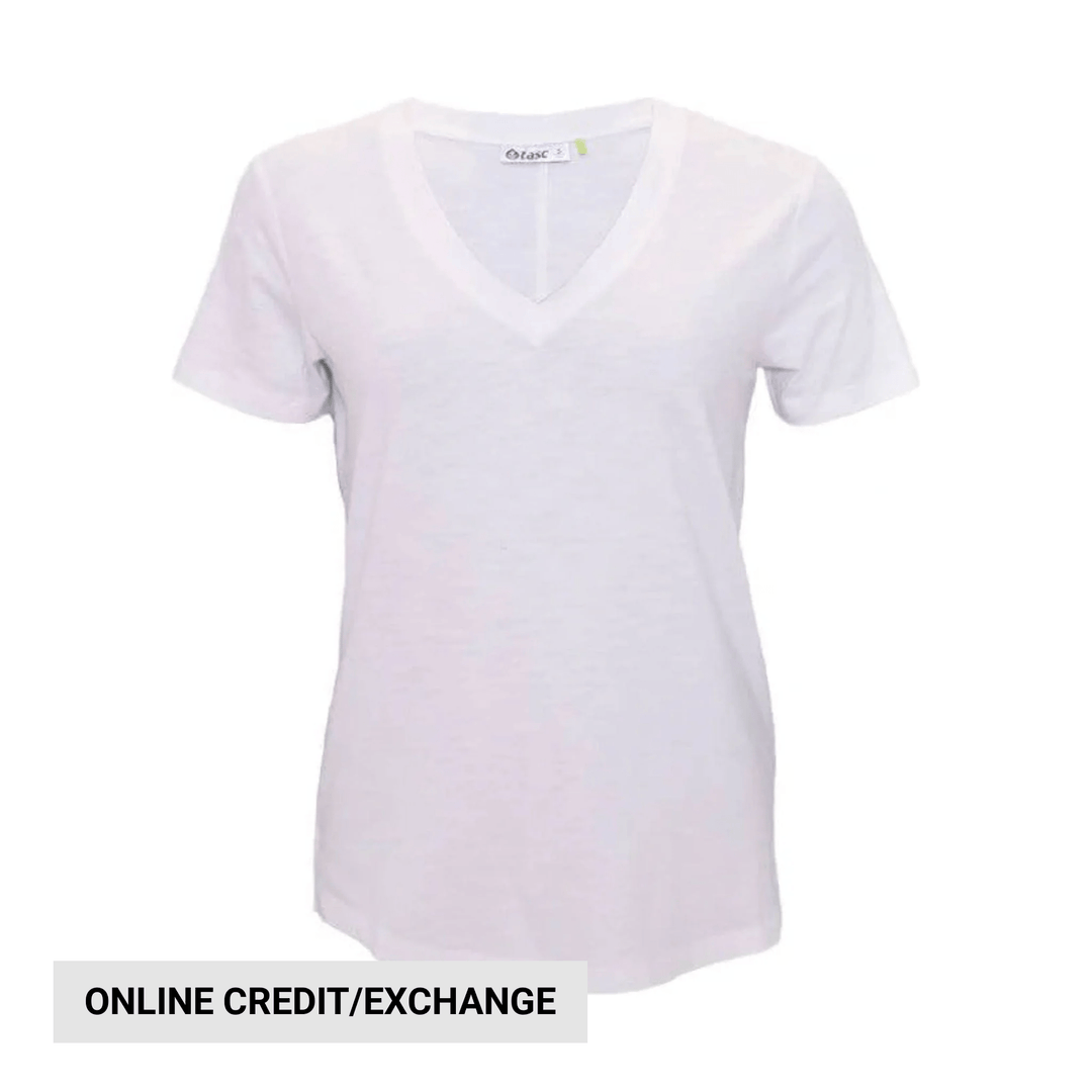 Tasc Women's NOLA V Neck T Shirt - White - Lenny's Shoe & Apparel