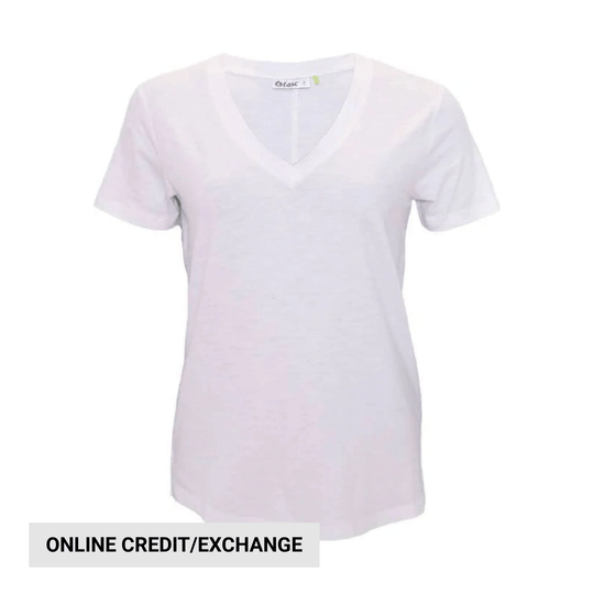 Tasc Women's NOLA V Neck T Shirt - White - Lenny's Shoe & Apparel