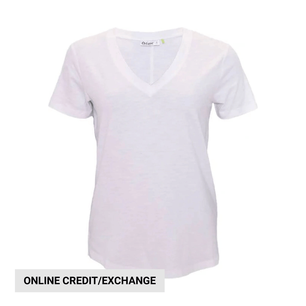 Tasc Women's NOLA V Neck T Shirt - White - Lenny's Shoe & Apparel
