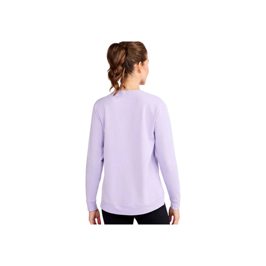 Light lavender long-sleeve sweatshirt shown from the back.