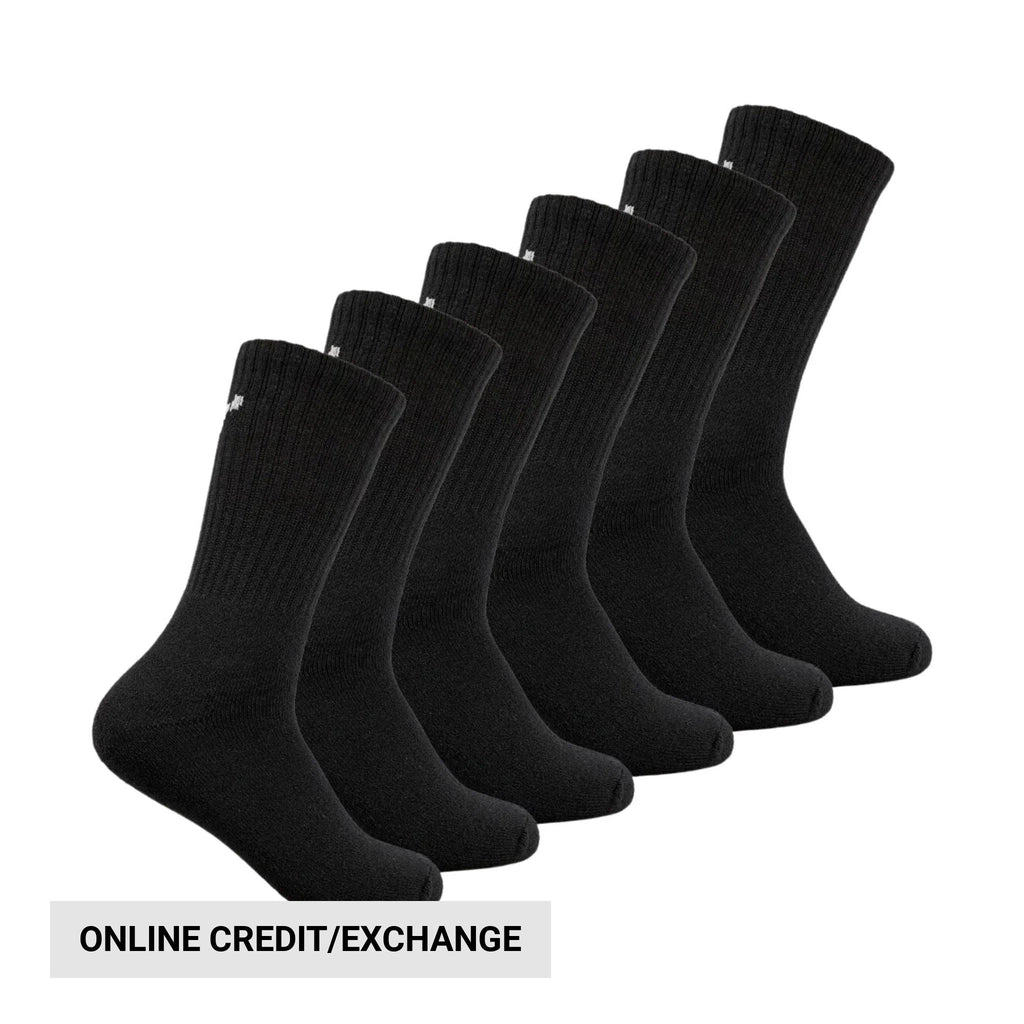 Terramar Work And Sport 6 Pack Socks - Black - Lenny's Shoe & Apparel