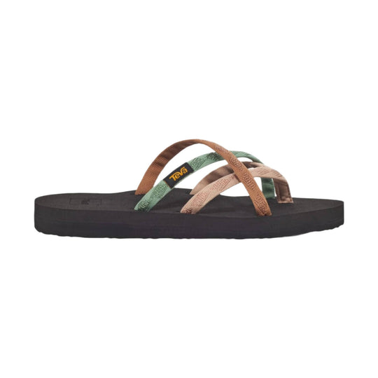 Black platform sandal with multicolor woven straps