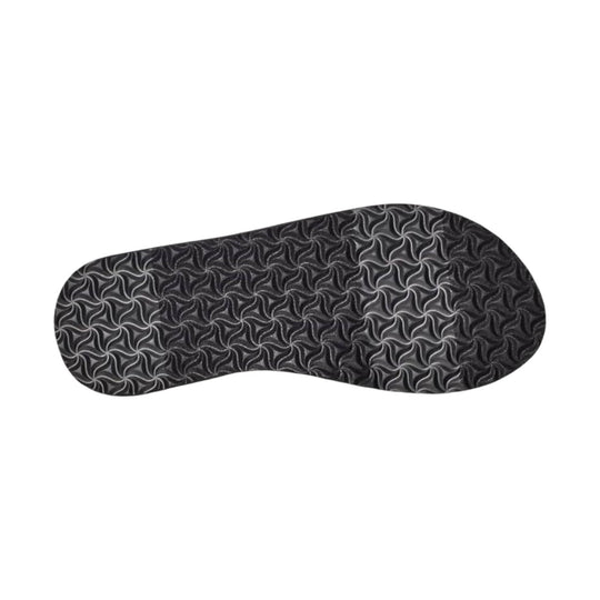 Black sandal sole with a wavy tread pattern