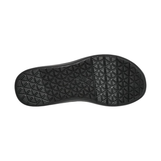 Black flip-flop outsole with textured triangular tread