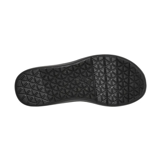 Black sandal sole with geometric tread pattern