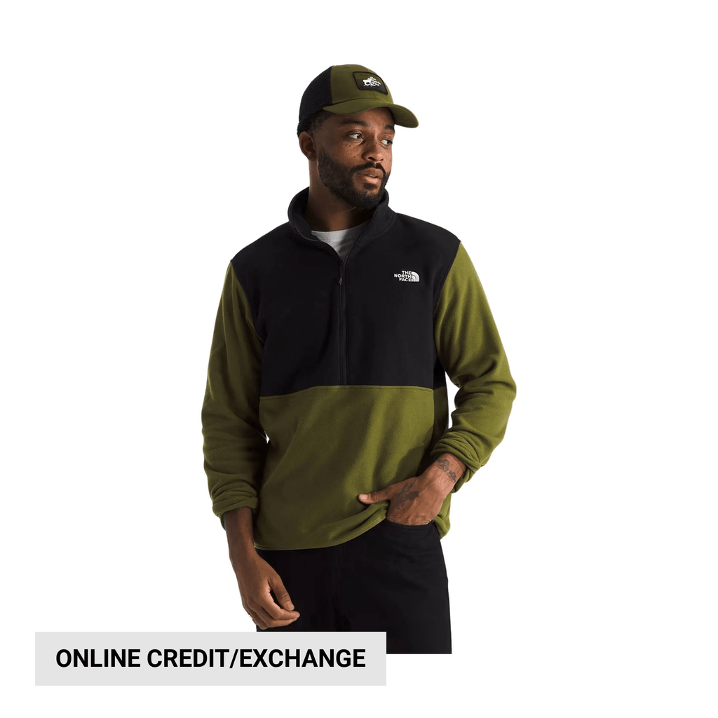 The North Face Men's Glacier Fleece Half Zip - Forest Olive/Black - Lenny's Shoe & Apparel