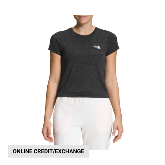The North Face Women's Short Sleeve Simple Logo Tee - Black Heather - Lenny's Shoe & Apparel