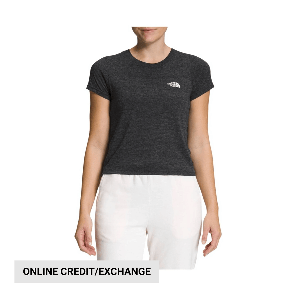 The North Face Women's Short Sleeve Simple Logo Tee - Black Heather - Lenny's Shoe & Apparel