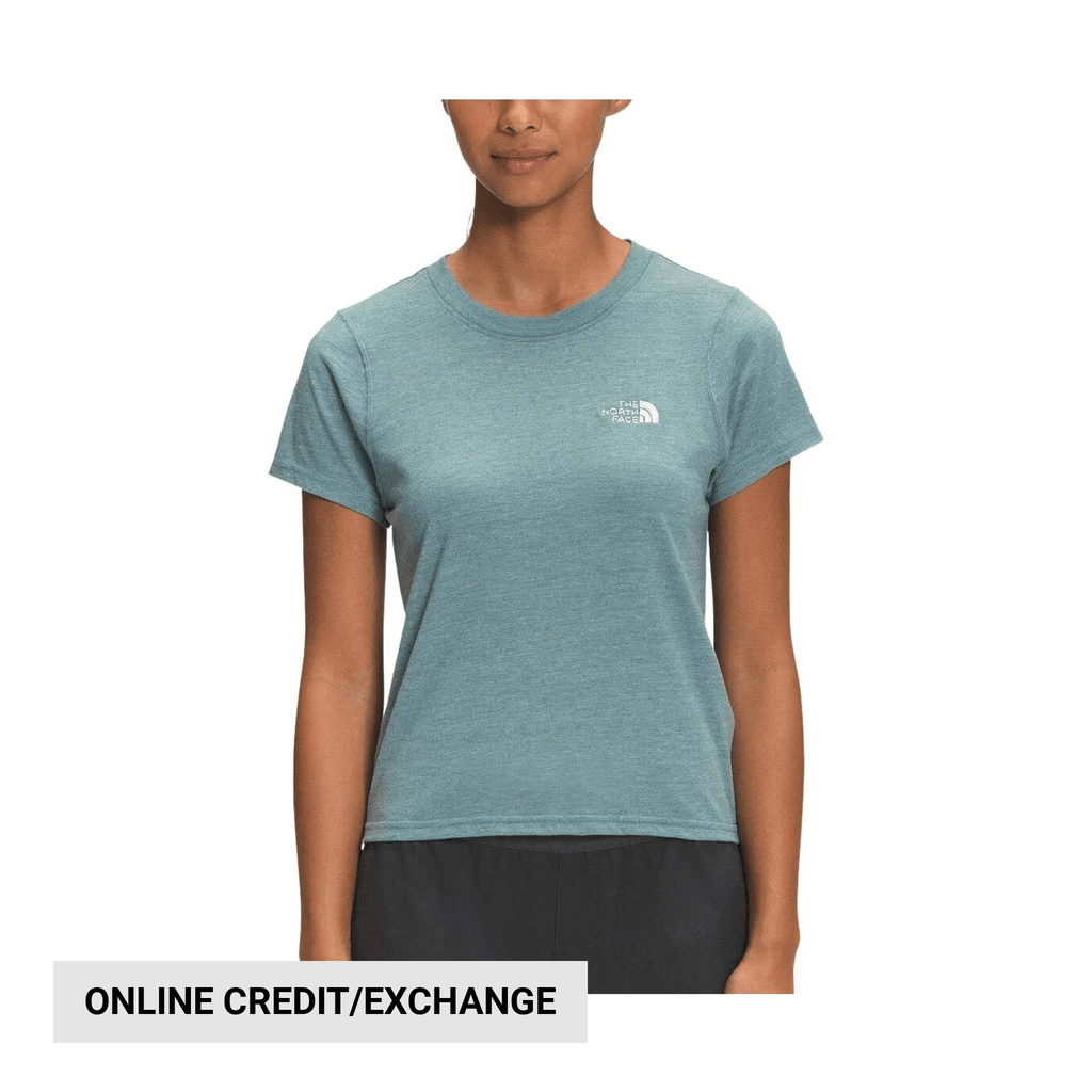 The North Face Women's Short Sleeve Simple Logo Tee - Goblin Blue Heather - Lenny's Shoe & Apparel