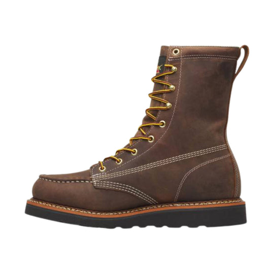Thorogood Men's 8 Inch American Heritage Moc Black Wedge Work Boot - Brown - Lenny's Shoe & Apparel