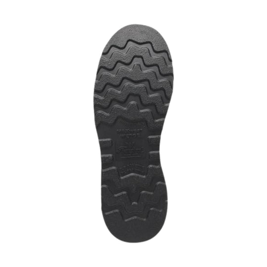 Black boot outsole with wavy lug tread pattern