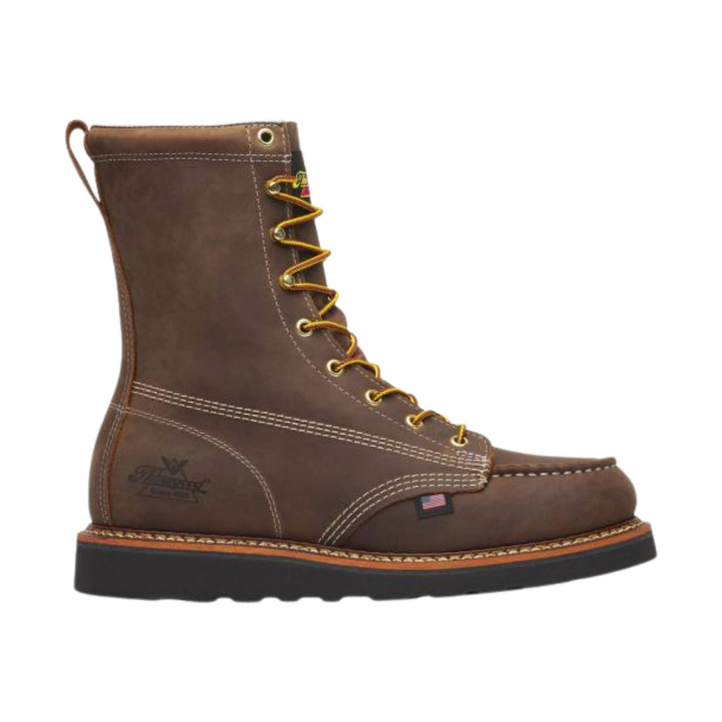 Thorogood Men's 8 Inch American Heritage Moc Black Wedge Work Boot - Brown - Lenny's Shoe & Apparel