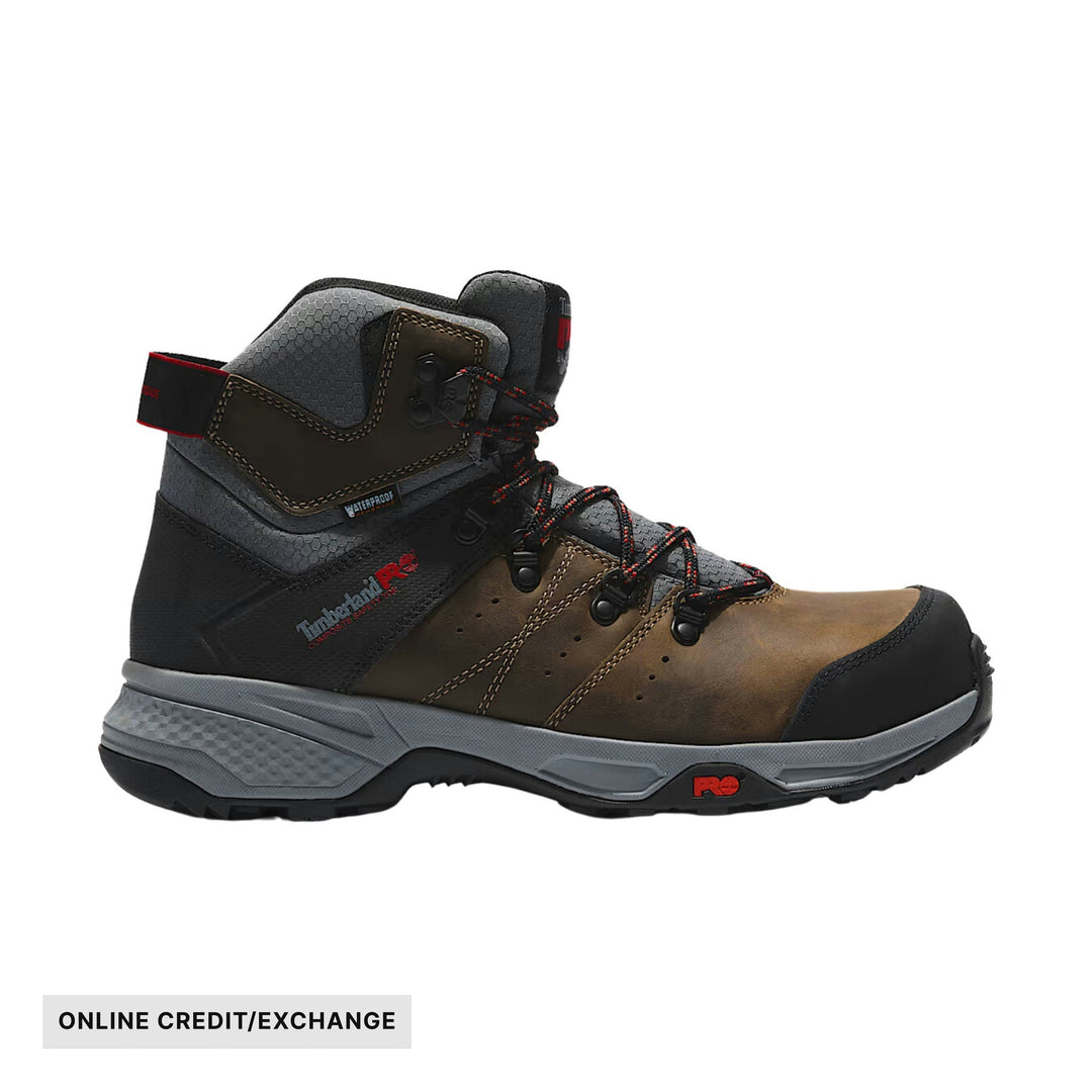 Timberland Pro Men's Switchback Composite Toe Waterproof Work Boots - Turkish Coffee Brown/Red - ONLINE CREDIT/EXCHANGE - Lenny's Shoe & Apparel