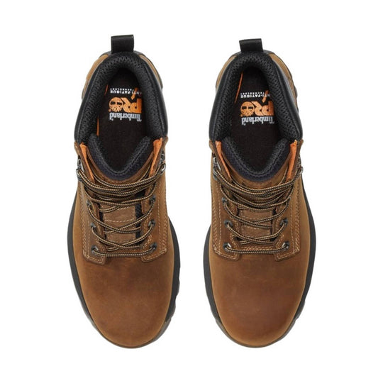 brown leather work boot