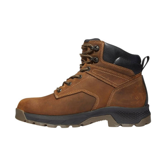 brown leather work boot