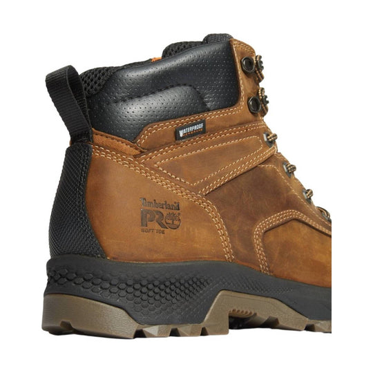 brown leather work boot