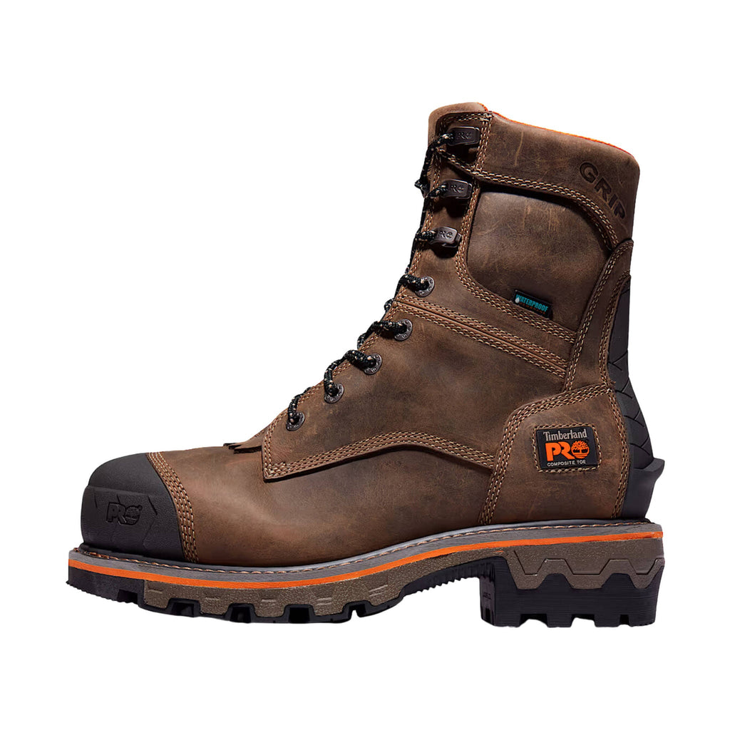 Timberland Pro Men's Boondock HD Logger Waterproof Composite Toe Work Boots - Turkish Coffee Brown - Lenny's Shoe & Apparel