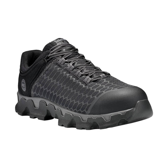Black work shoe with black laces