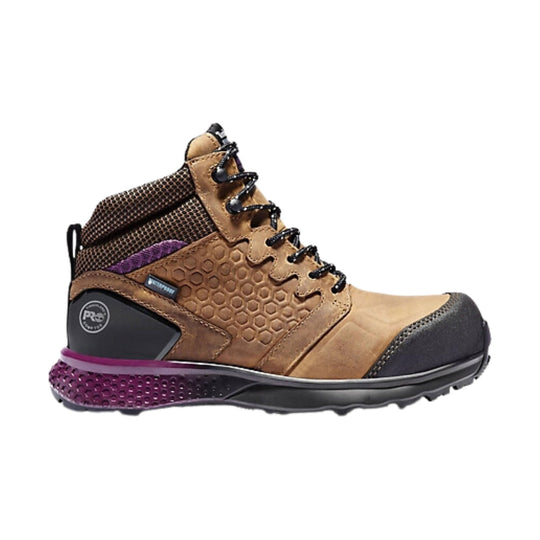 Brown and Purple work boot