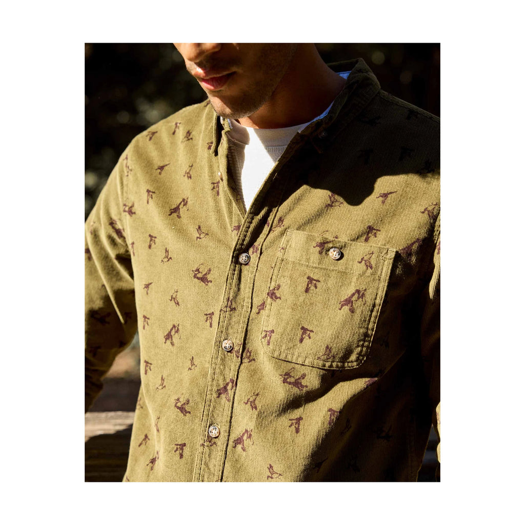 Toad & Co Men's Scouter Cord Long Sleeve Shirt - Fir Bird Print - Lenny's Shoe & Apparel