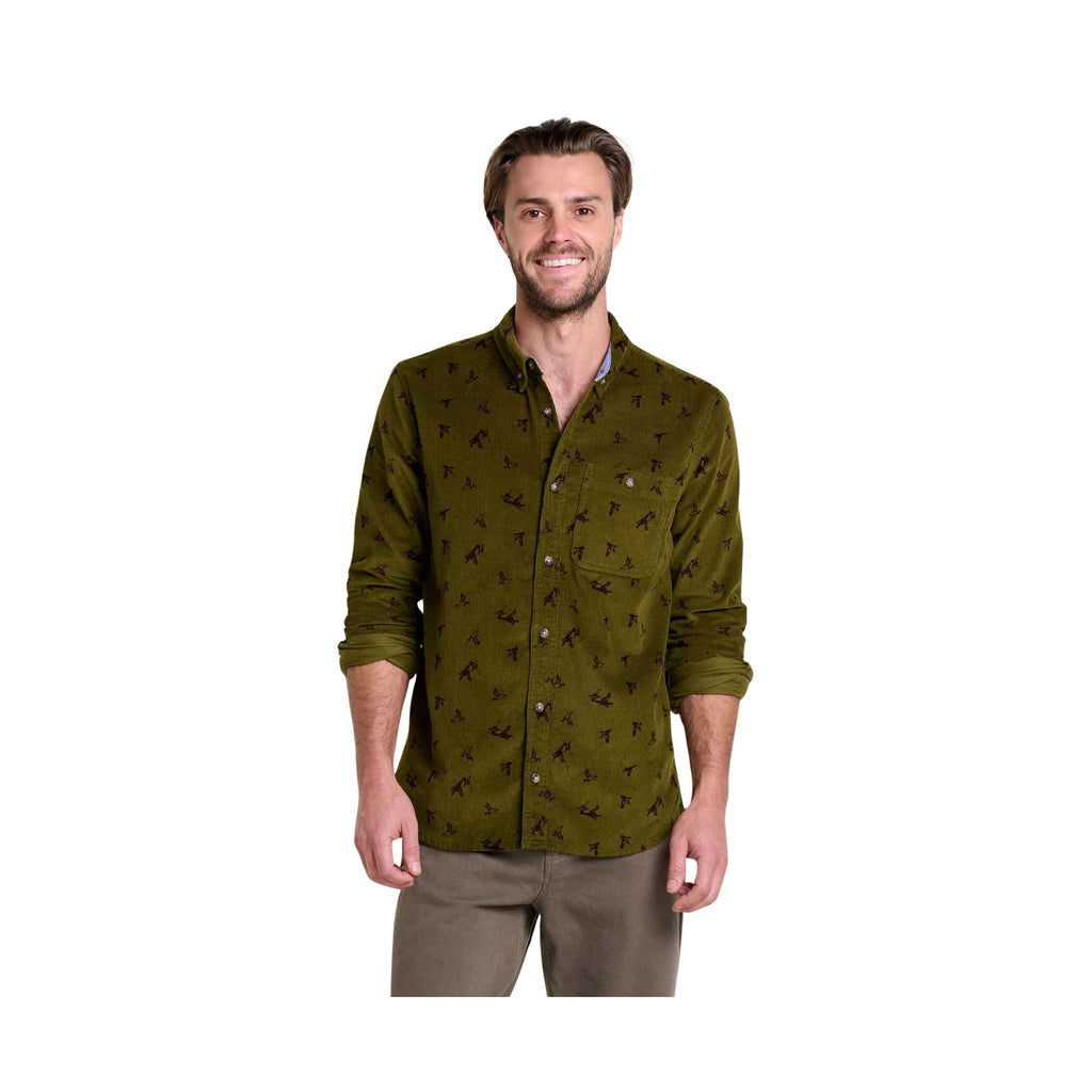 Toad & Co Men's Scouter Cord Long Sleeve Shirt - Fir Bird Print - Lenny's Shoe & Apparel