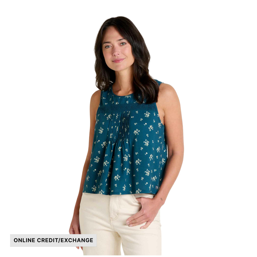 Toad & Co Women's Manzana Pin Tuck Tank - Midnight Print - ONLINE CREDIT/EXCHANGE - Lenny's Shoe & Apparel