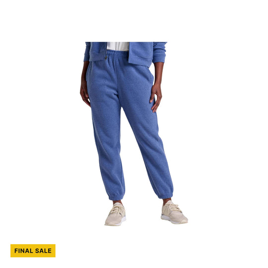 Blue fleece jogger sweatpants with elastic cuffs and waistband, shown with a FINAL SALE badge