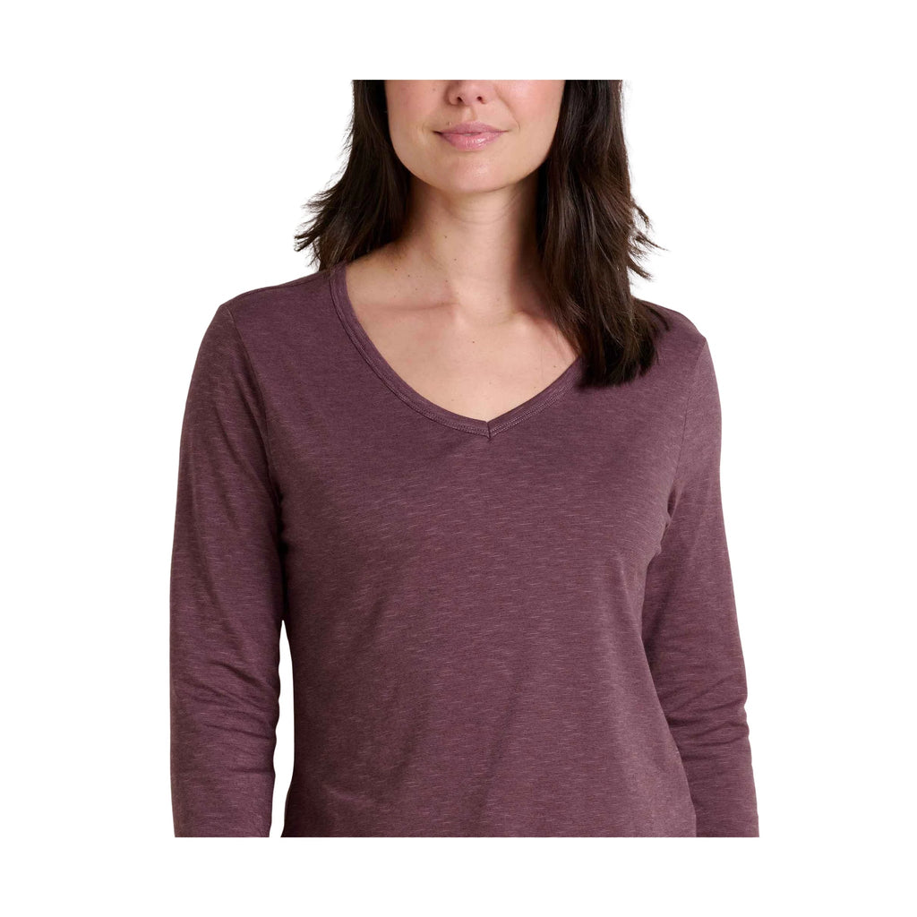 Toad & Co Women's Marley Long Sleeve V Neck Tee - Raisin - Lenny's Shoe & Apparel