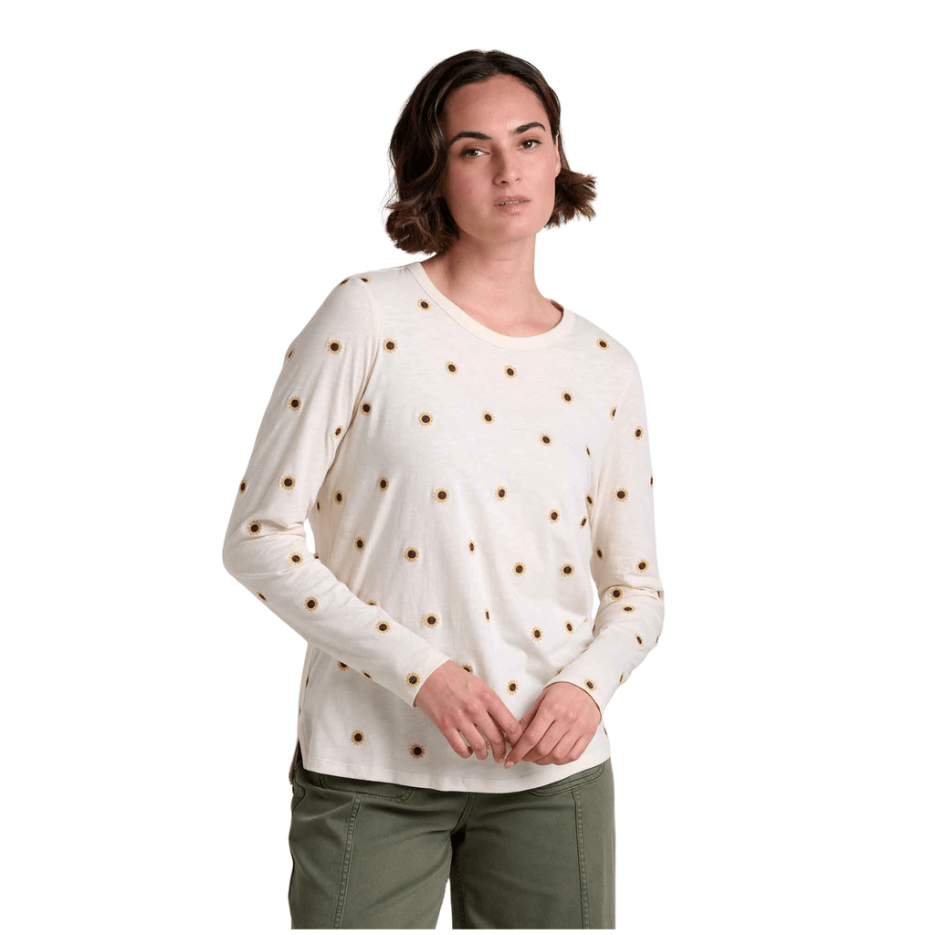 Toad & Co Women's Primo Long Sleeve Crew Embroidered Top - Salt Sunflower - Lenny's Shoe & Apparel