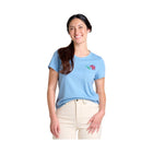 Toad & Co Women's Primo Short Sleeve Crew - Weathered Blue Embroidery - Lenny's Shoe & Apparel