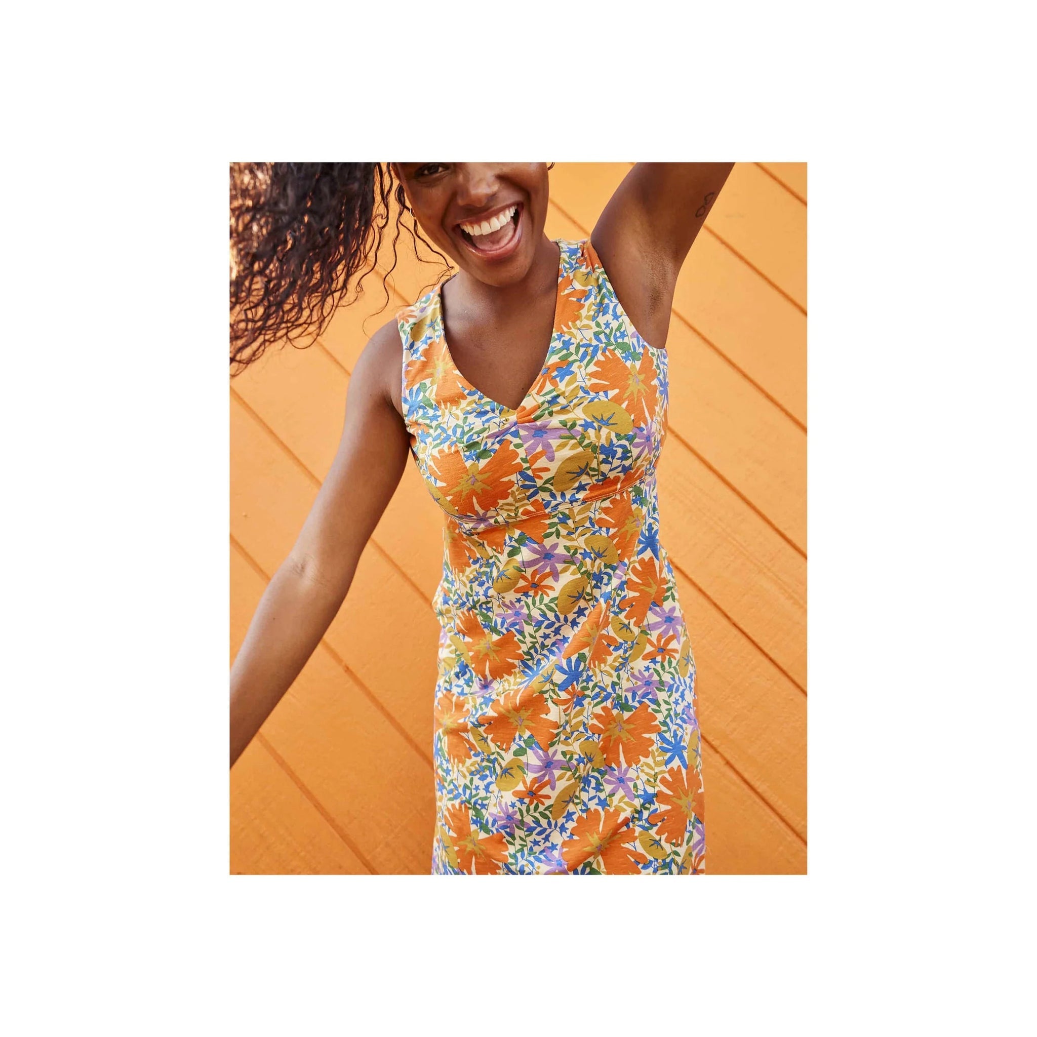 toad and co daisy rib dress Toad&Co Womens Rosemarie Sleeveless Dress Barley Daisy Print Large at Amazon Women's Clothing store