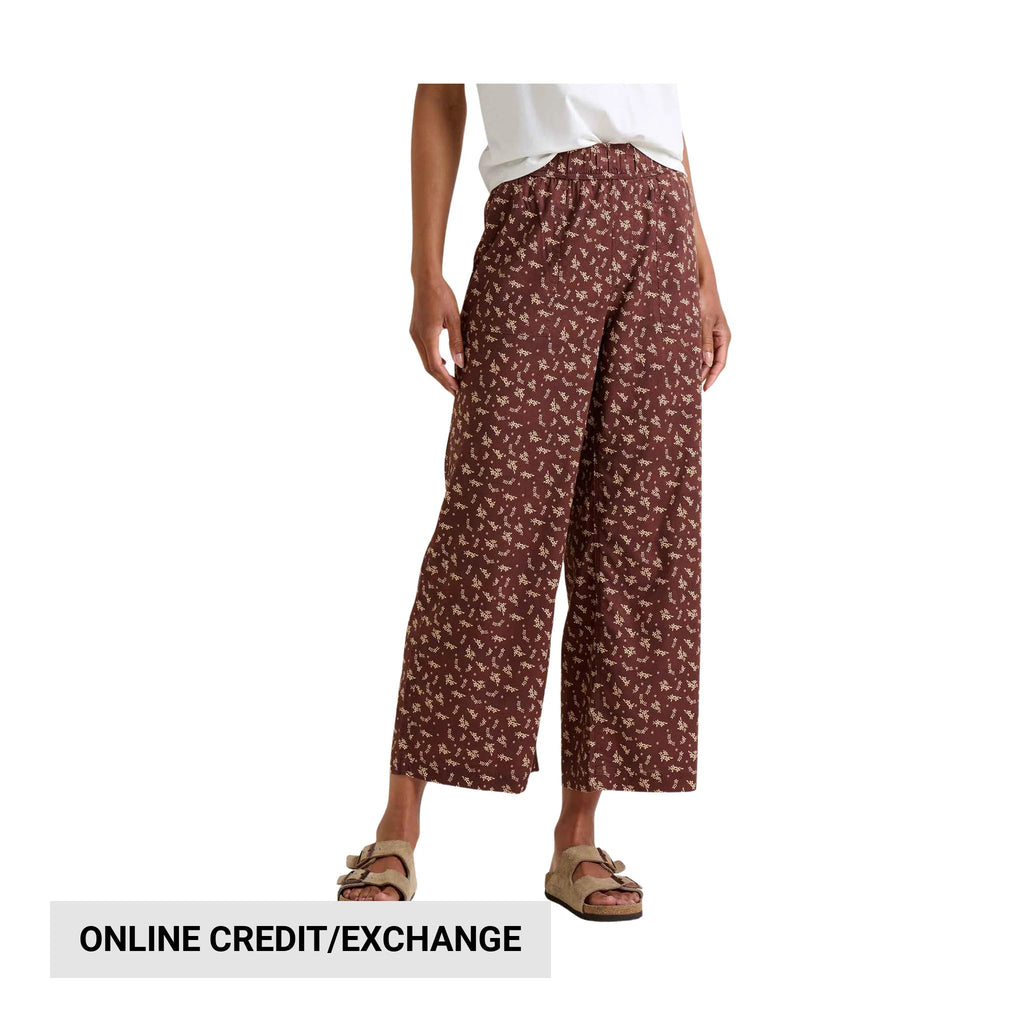 Toad & Co Women's Taj Hemp Wide Leg Pant - Chestnut Floral - Lenny's Shoe & Apparel