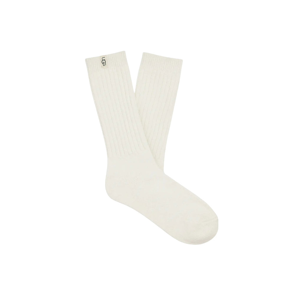 UGG Women's Rib Knit Slouchy Crew Socks - White - Lenny's Shoe & Apparel