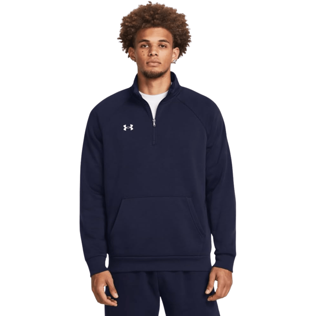 Under Armour Men's Rival Fleece Quarter Zip - Midnight Navy/White - Lenny's Shoe & Apparel