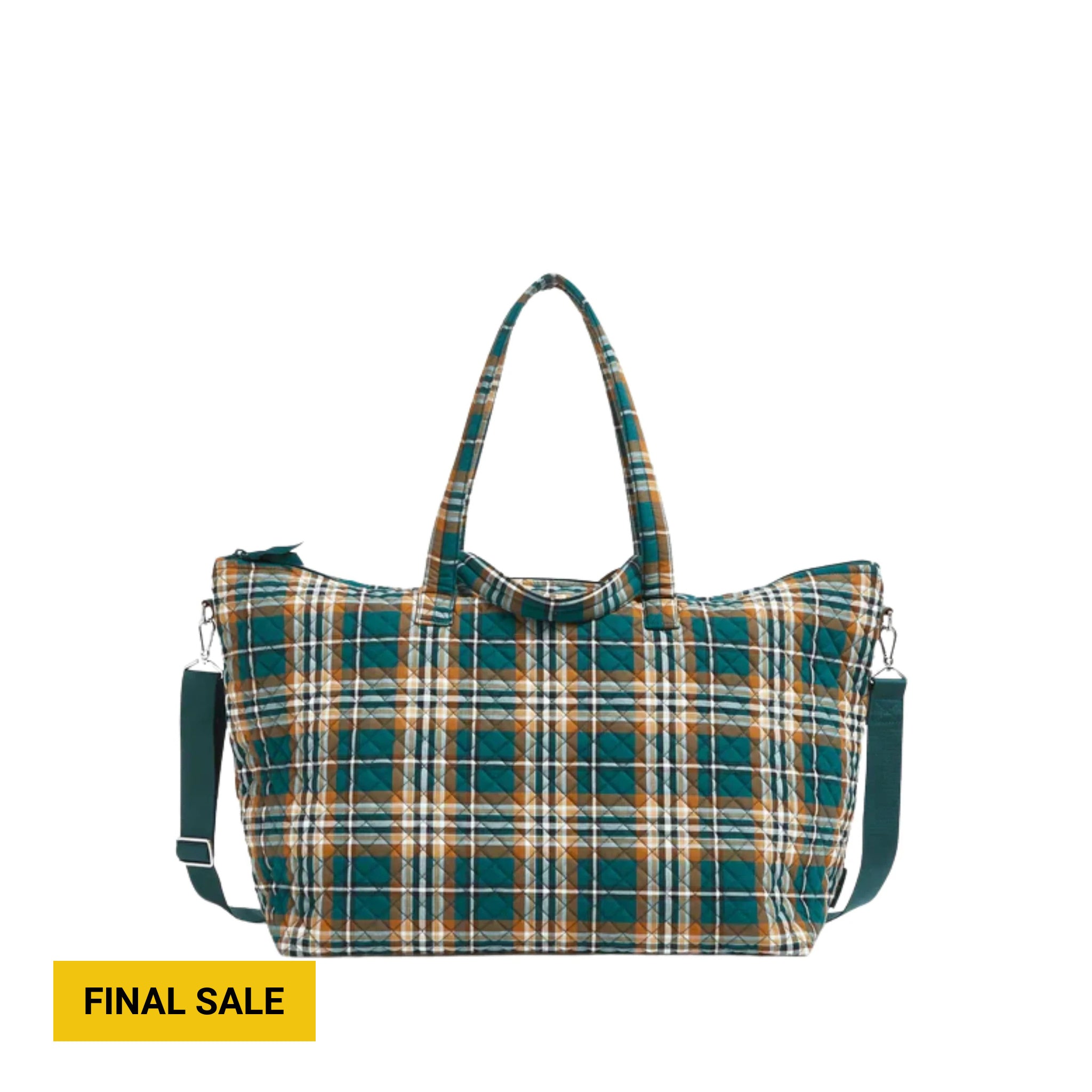 Vera Bradley Overnight Travel Tote Bag In Cotton Orchard Plaid