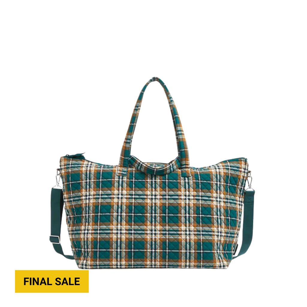 Vera Bradley Overnight Travel Tote Bag In Cotton - Orchard Plaid - Lenny's Shoe & Apparel