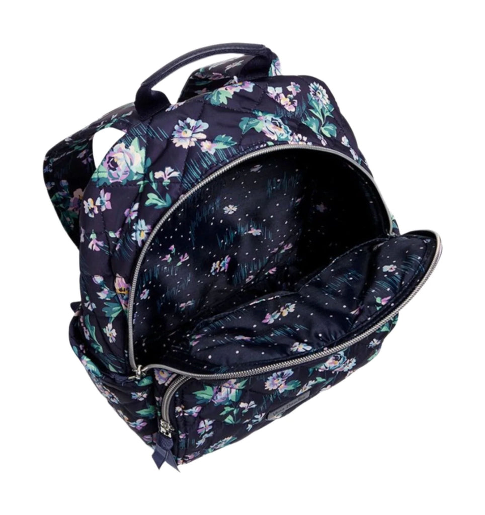 Vera Bradley Small Backpack - Navy Garden In Performance Twill - Lenny's Shoe & Apparel