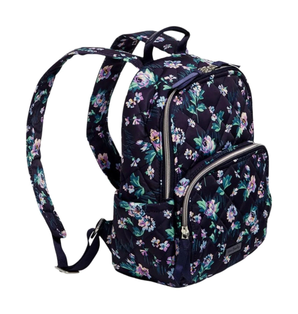 Vera Bradley Small Backpack - Navy Garden In Performance Twill - Lenny's Shoe & Apparel