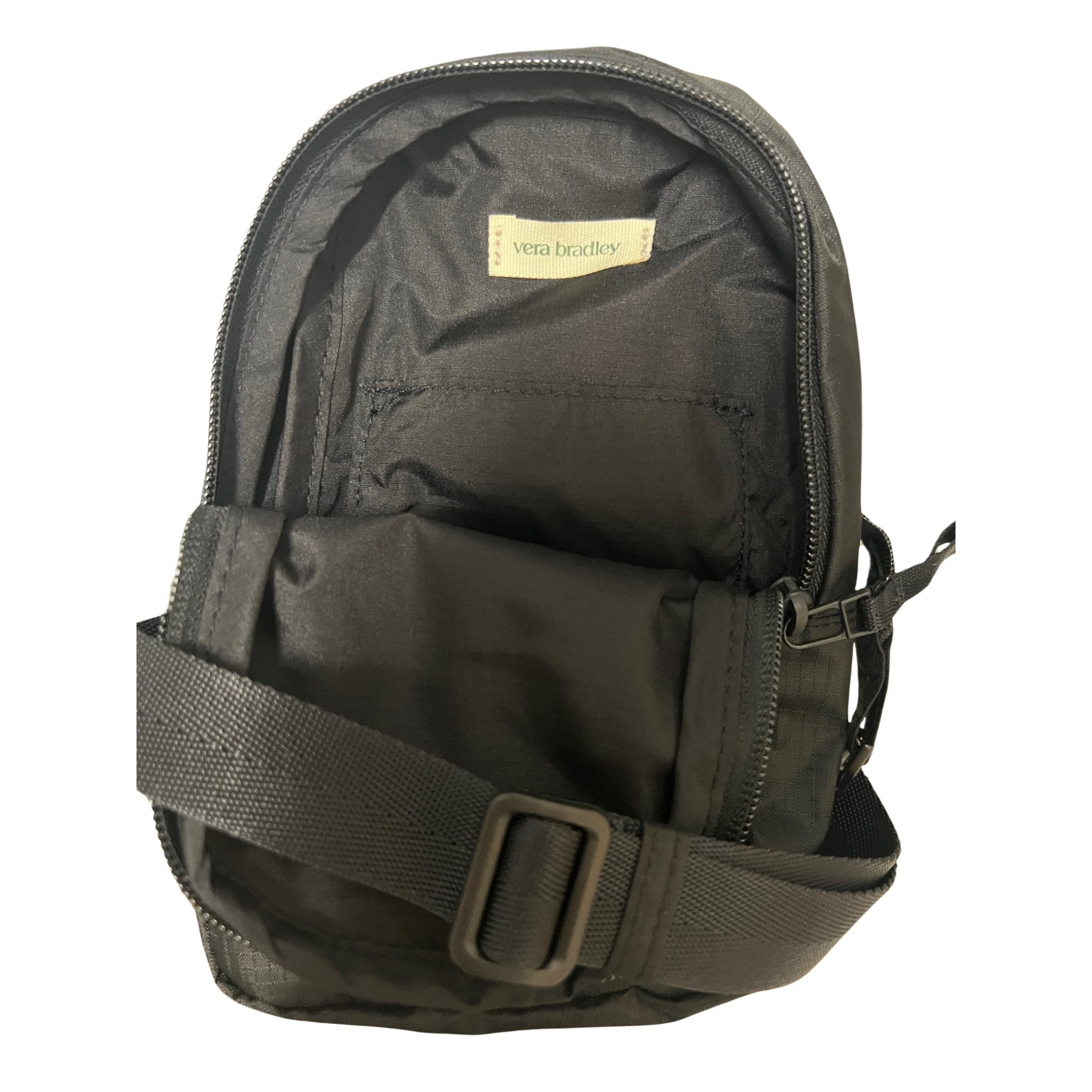 black vera bradley mini backpack Vera Bradley Small Lorman Sling Backpack in Moonless Night