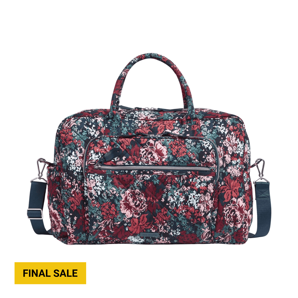 Vera Bradley Weekender Travel Bag In Performance Twill - Cabbage Rose Cabernet - Lenny's Shoe & Apparel