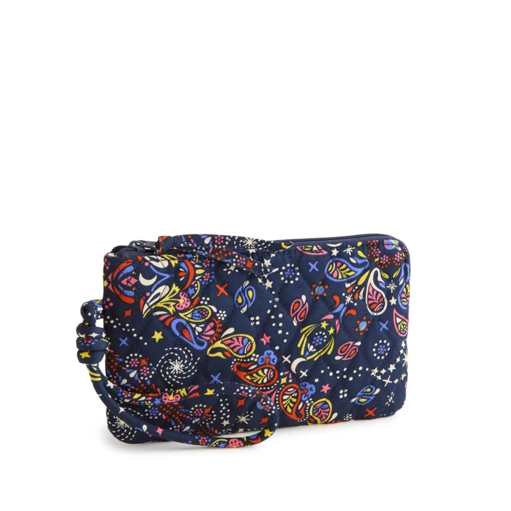 Vera Bradley Zip Wristlet - Starry Paisley In Premium Cotton - Lenny's Shoe & Apparel