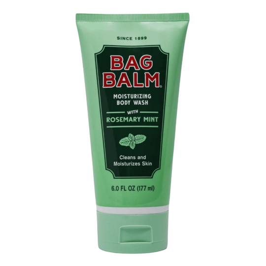 Green tube of moisturizing body wash with rosemary mint