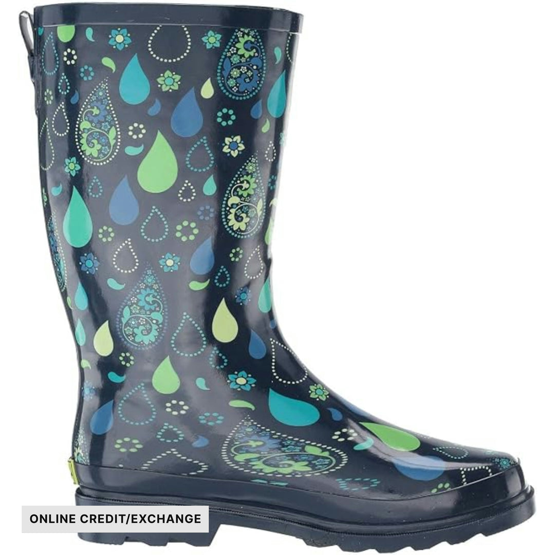 Western Chief Women's Waterproof Printed Tall Rain Boots - Navy - ONLINE CREDIT/EXCHANGE - Lenny's Shoe & Apparel