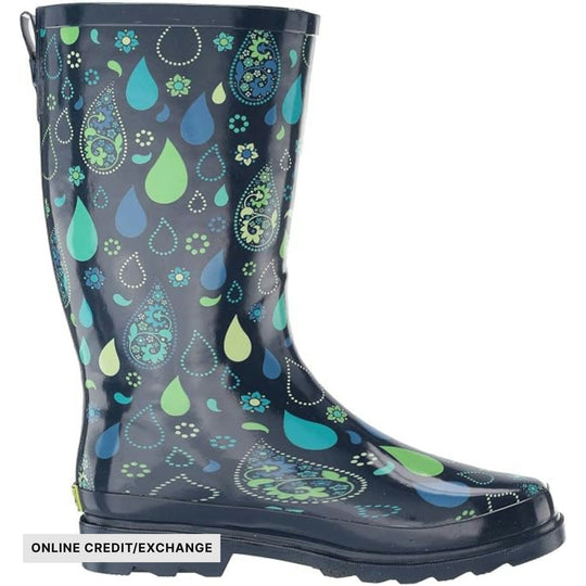Western Chief Women's Waterproof Printed Tall Rain Boots - Navy - ONLINE CREDIT/EXCHANGE - Lenny's Shoe & Apparel